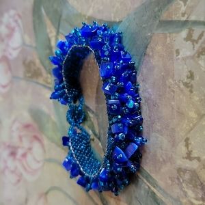 Seed Bead Blue Bracelet